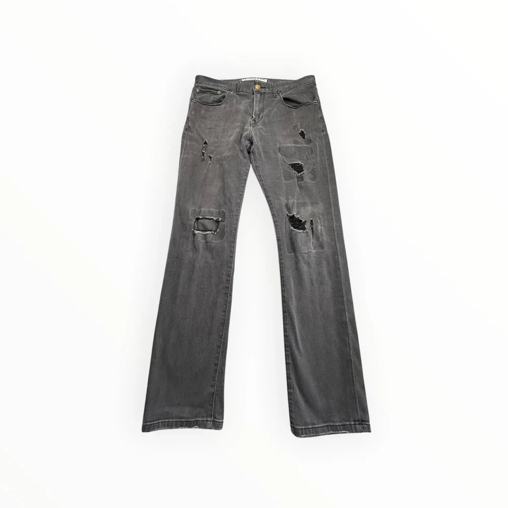Express Jeans Pants Mens 33x32 Black Rocco Slim Fit Skinny Distressed‎ Ripped